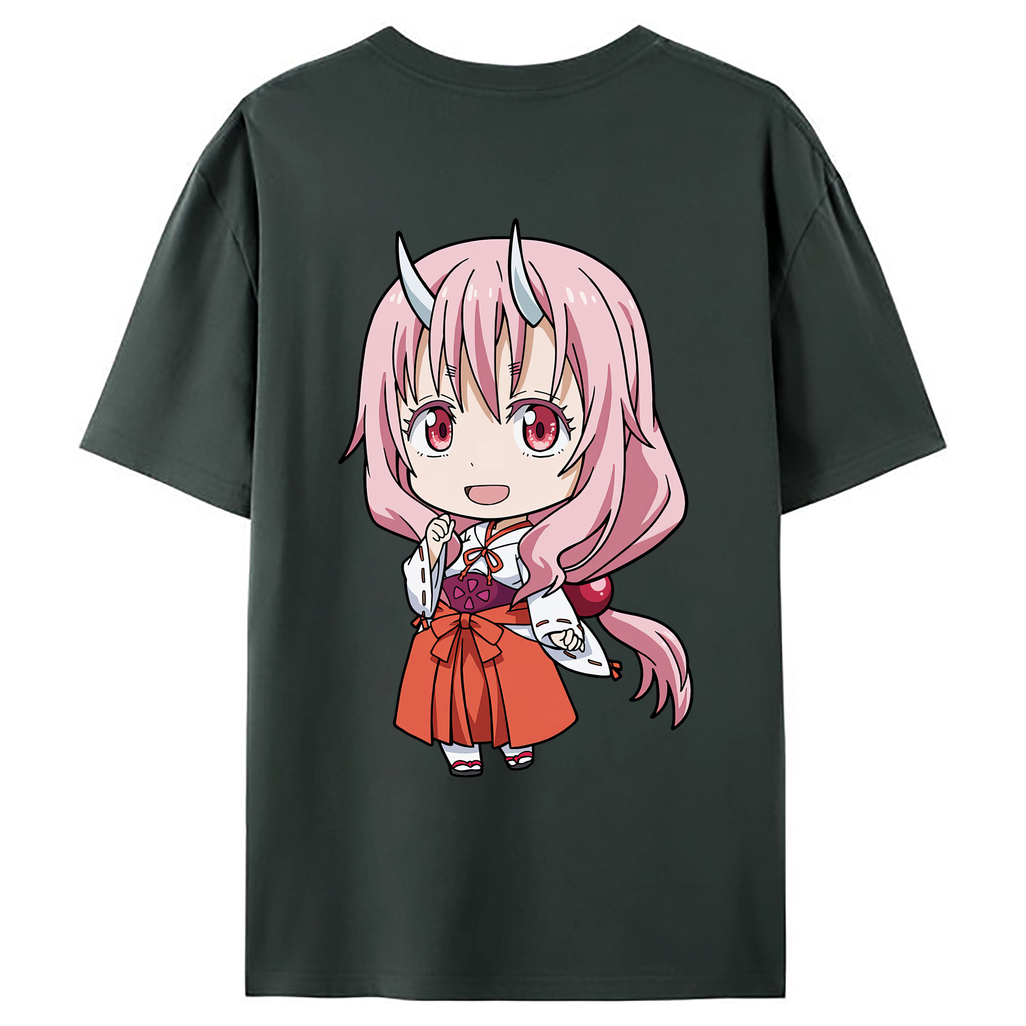 （画像用） 転スラ Regarding Reincarnated to Slime 綿100％ メンズ半袖Tシャツ（バックプリント） 通気性